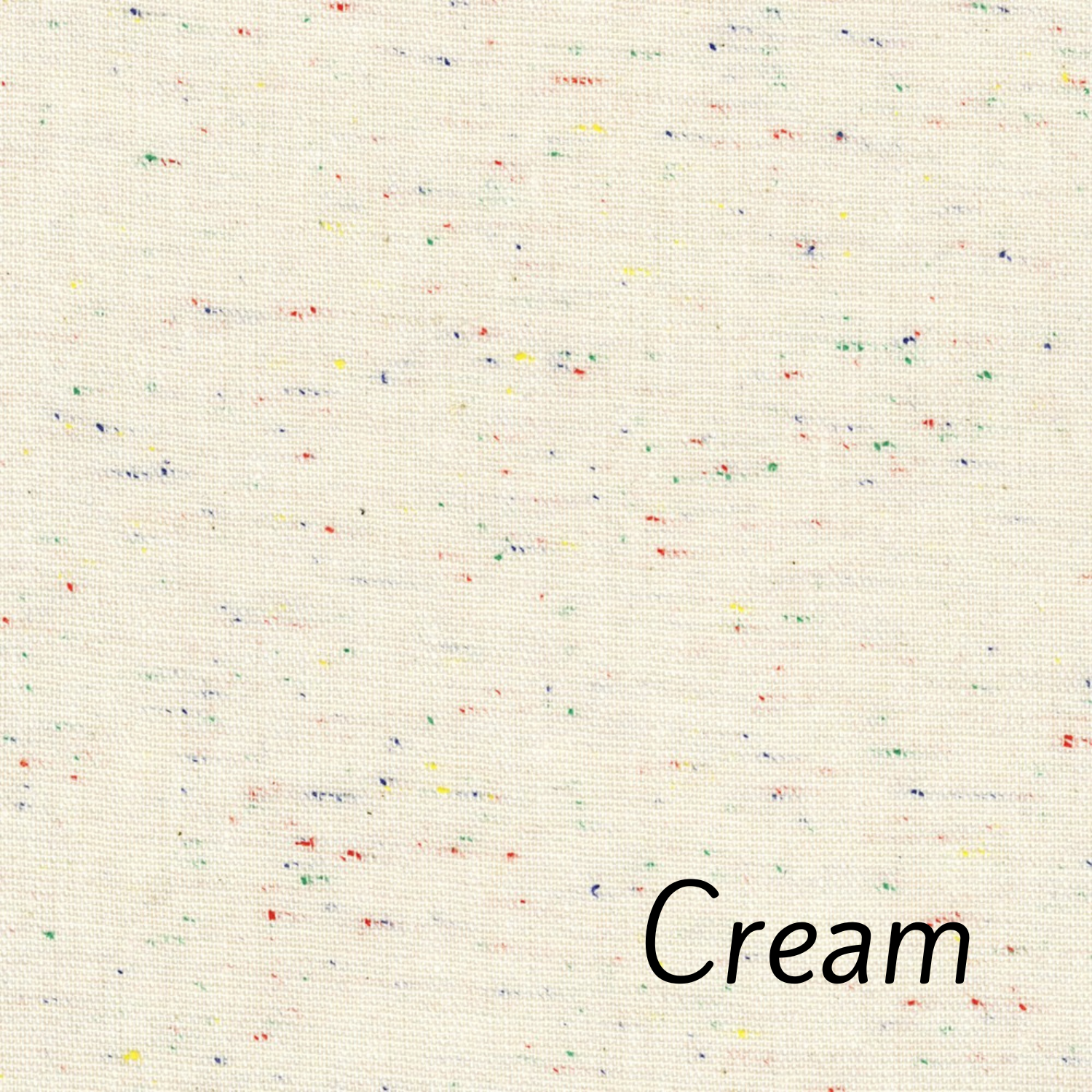 Robert Kaufman Essex Speckle Linen Blend Fabric in Cream.  Soft cream with speckles of red, yellow, green and blue.