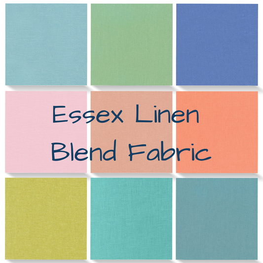 Robert Kaufman Essex Linen Blend Fabric.  55%Linen 45% Cotton. Available in Dusty Blue, Willow, Medium Periwinkle, Blossom, Rose, Mango, Pickle, Medium Aqua and Slate. Cut to order.
