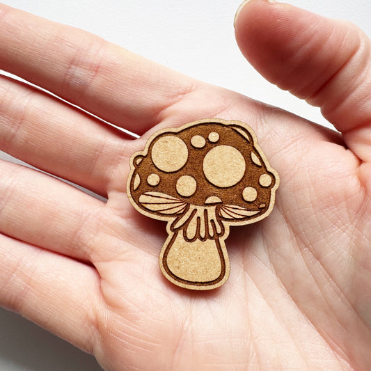 Mushroom - Wooden Magnetic Needle Minder
