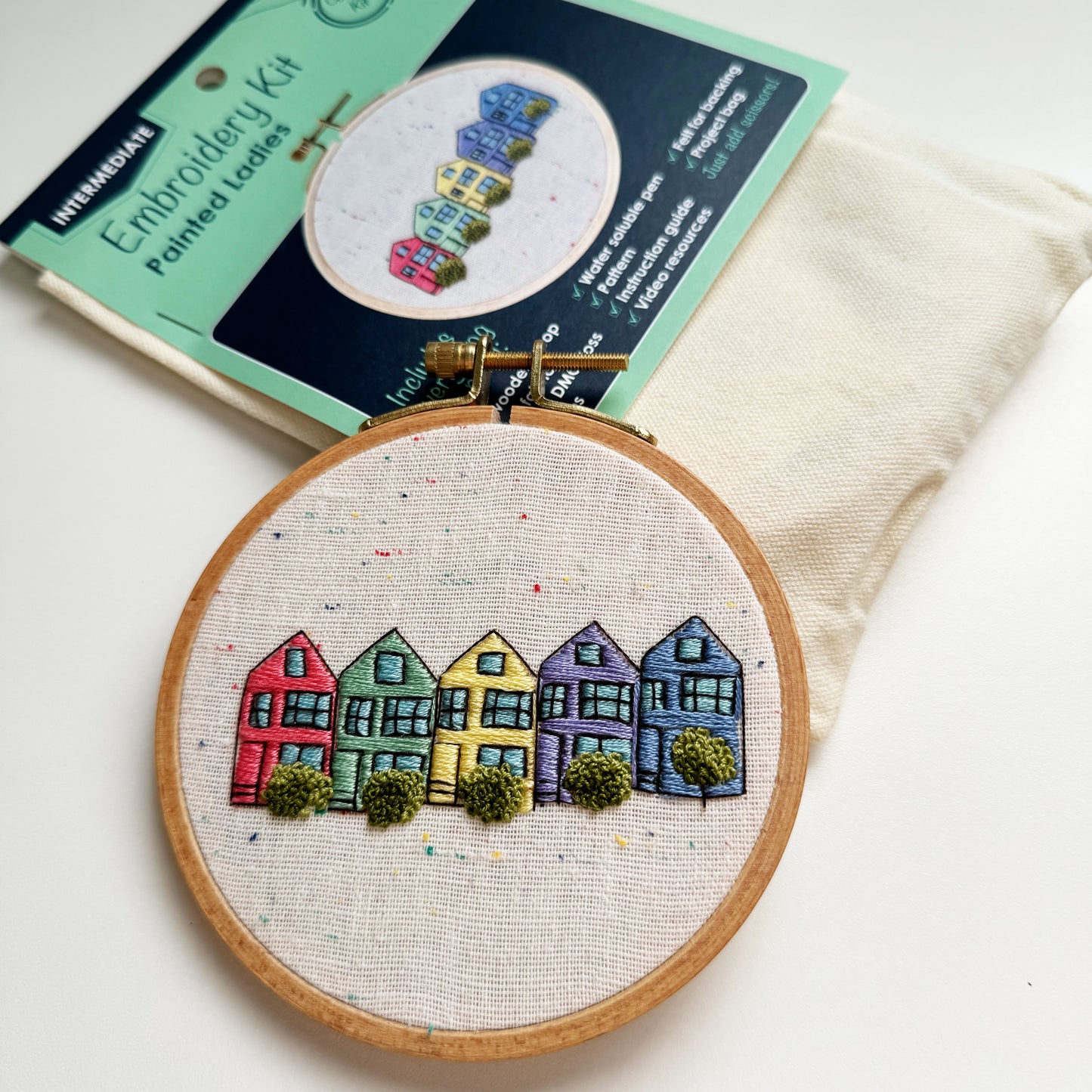 All Rosana Diggs kits come in a reusable zippered project bag. The booklet and outer label are printed on 100% recycled paper.