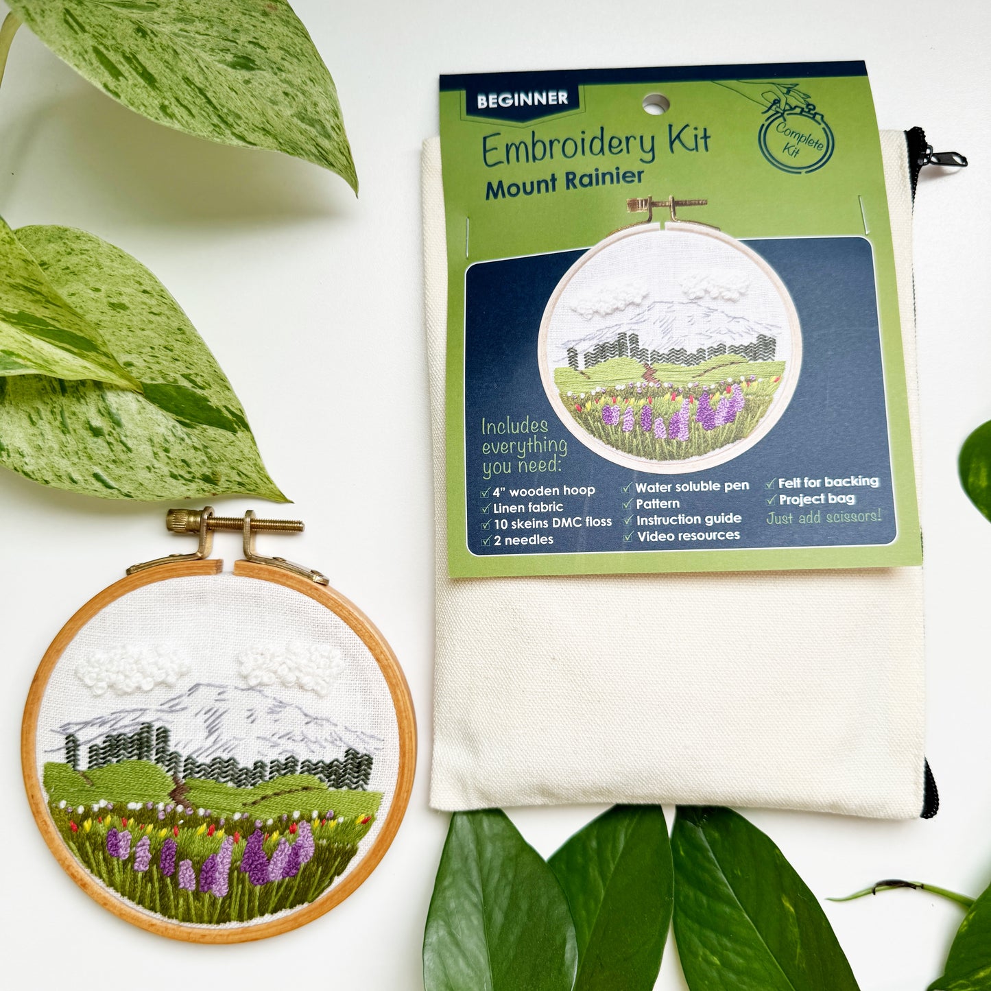 All Rosana Diggs kits come in a reusable zippered project bag. The booklet and outer label are printed on 100% recycled paper.
