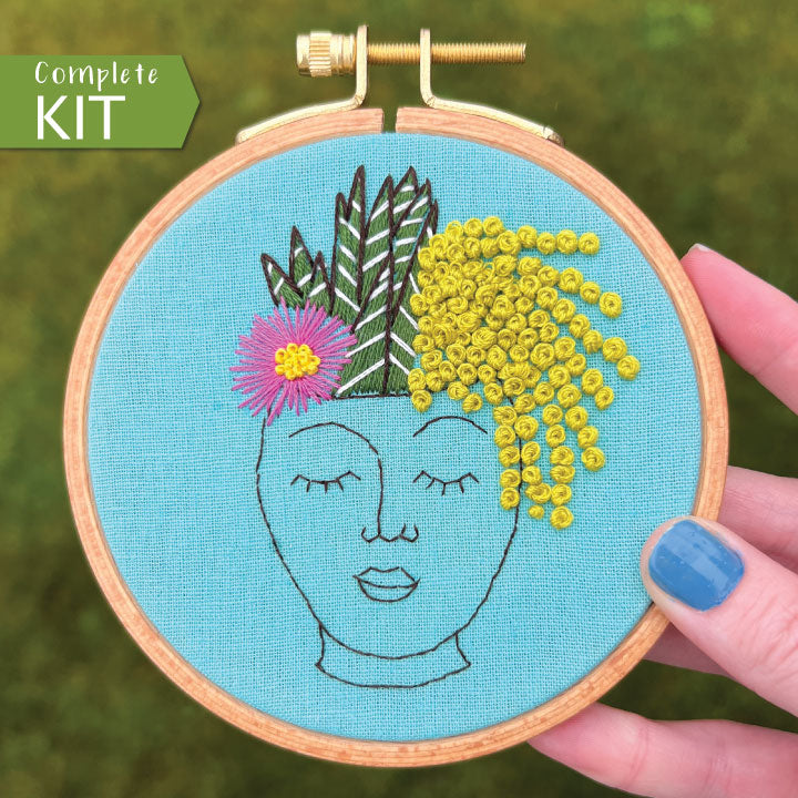 Embroidery Kit, Zen Zoe DIY Hoop Art, Complete Kit