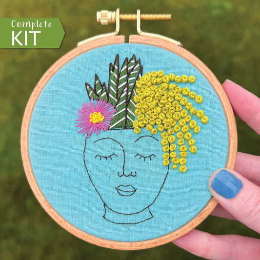 Embroidery Kit, Zen Zoe DIY Hoop Art, Complete Kit