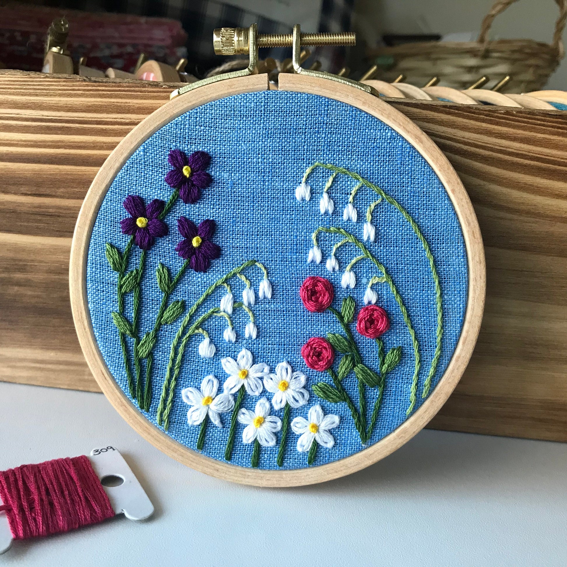 Family Flower Garden Hand Embroidery PDF. Each design is unique as you select your desired flowers. Each birth month flower comes in large and small sizes.  Design your hoop for a wedding, birthday or anniversary.