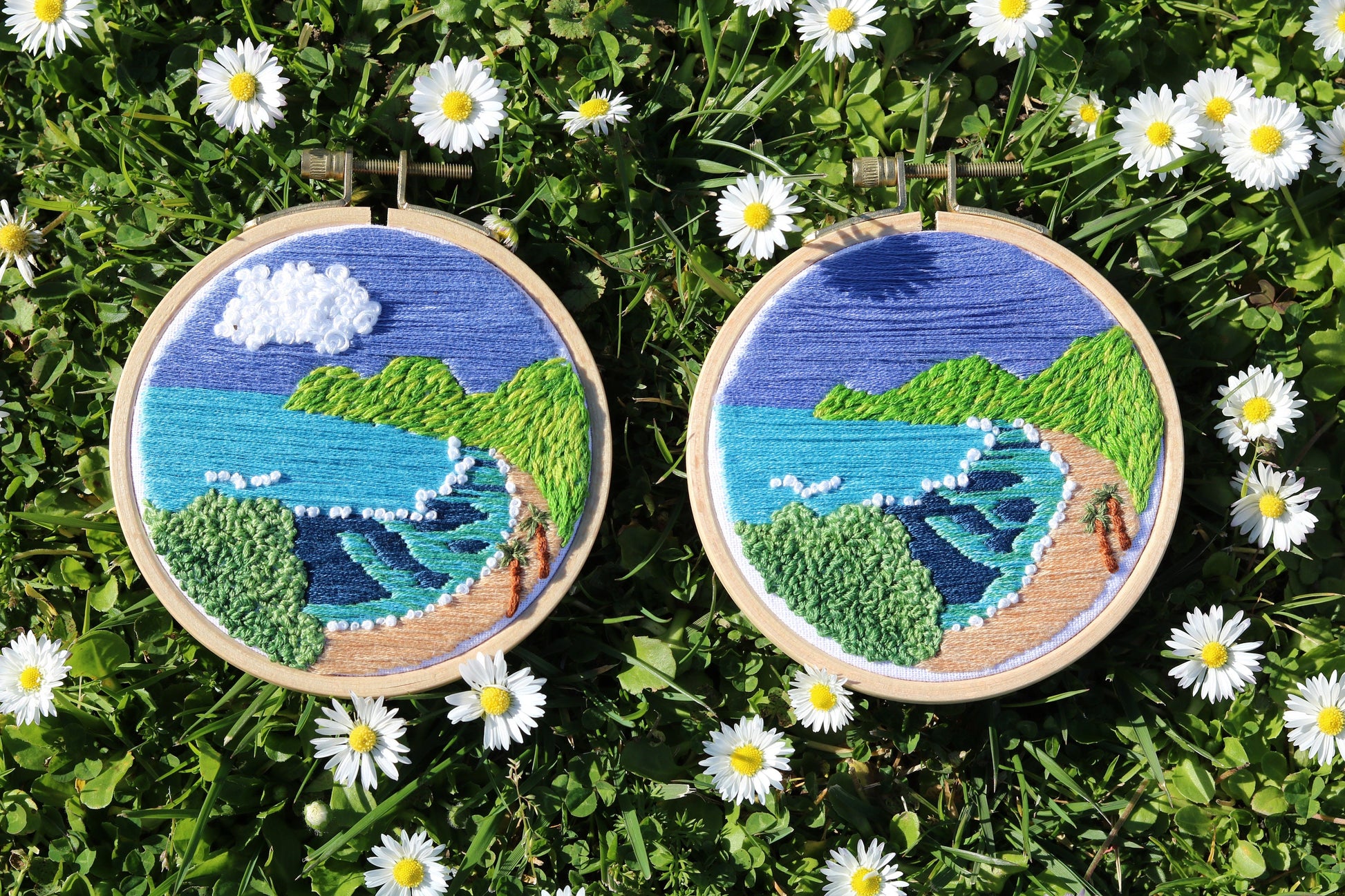 Hanauma Bay Embroidery PDF with optional cloud detail.