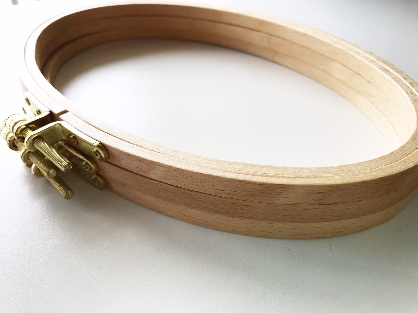 Large Oval Beech Wood Embroidery Hoop: Landscape Orientation