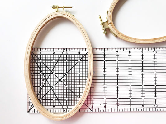 Large Oval Beech Wood Embroidery Hoop: Portrait Orientation