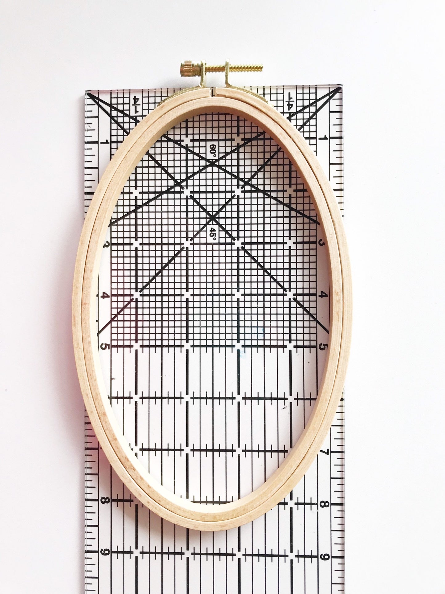 Large Oval Beech Wood Embroidery Hoop: Portrait Orientation