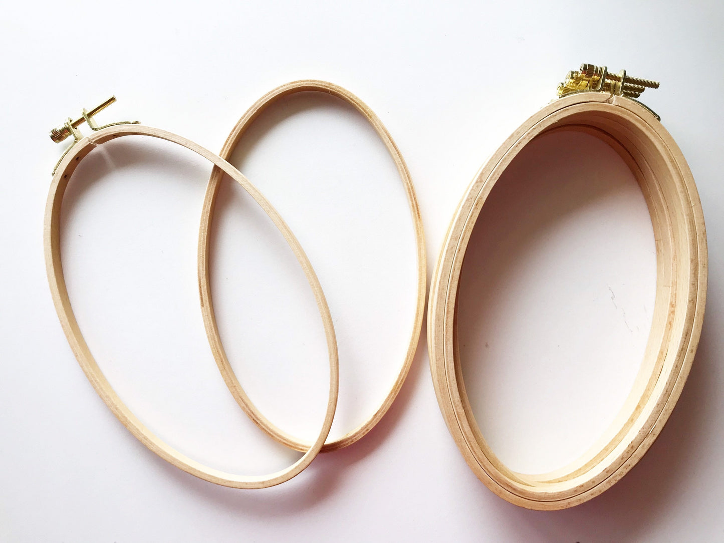 Large Oval Beech Wood Embroidery Hoop: Portrait Orientation
