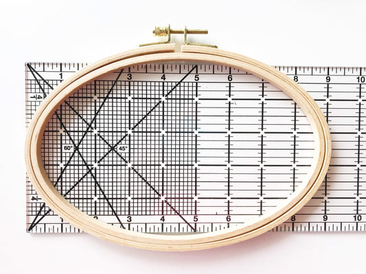 Large Oval Beech Wood Embroidery Hoop: Landscape Orientation