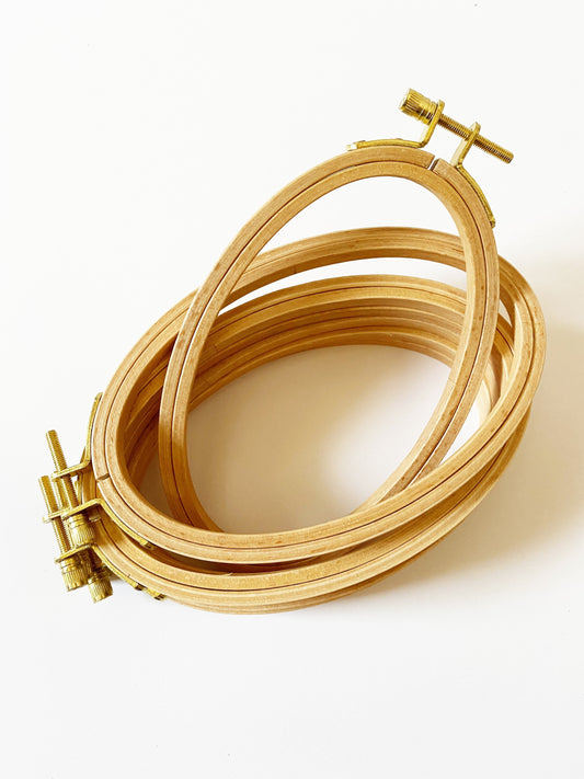 Small Oval Beech Wood Embroidery Hoop: Portrait Orientation