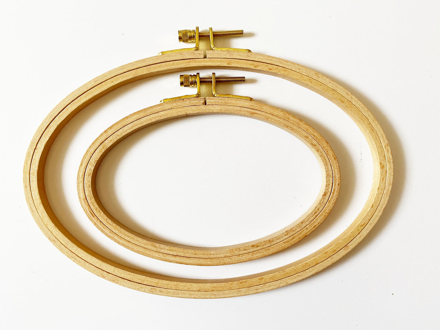 Large Oval Beech Wood Embroidery Hoop: Landscape Orientation