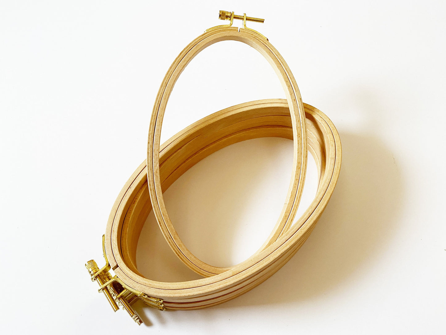 Large Oval Beech Wood Embroidery Hoop: Portrait Orientation