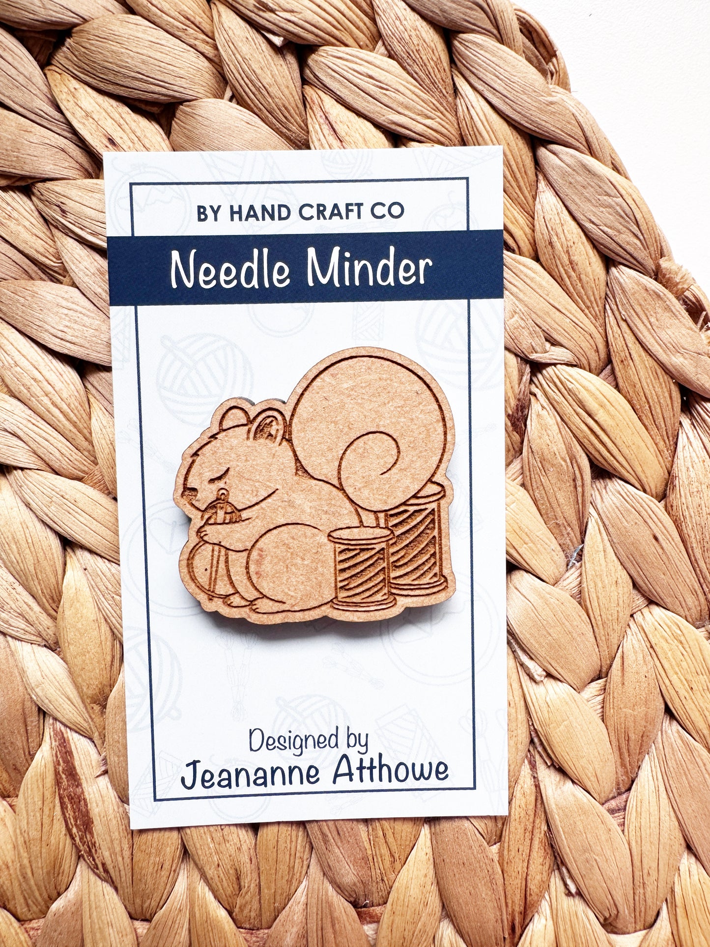 Squirrel - Wooden Magnetic Needle Minder