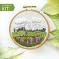 Embroidery Kit for Beginners Mount Rainier Landscape, Full Embroidery Kit.