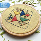 Rosanna Diggs Embroidery Triangle Tango PDF.  Design features a modern take on the traditional flying geese quit pattern.  Learn new stitches while making something beautiful. PDF includes pattern and 12 pages of easy to follow directions.