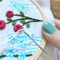 Family Flower Garden Embroidery stitch up close